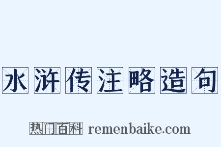 水浒传注略造句是什么意思的图片